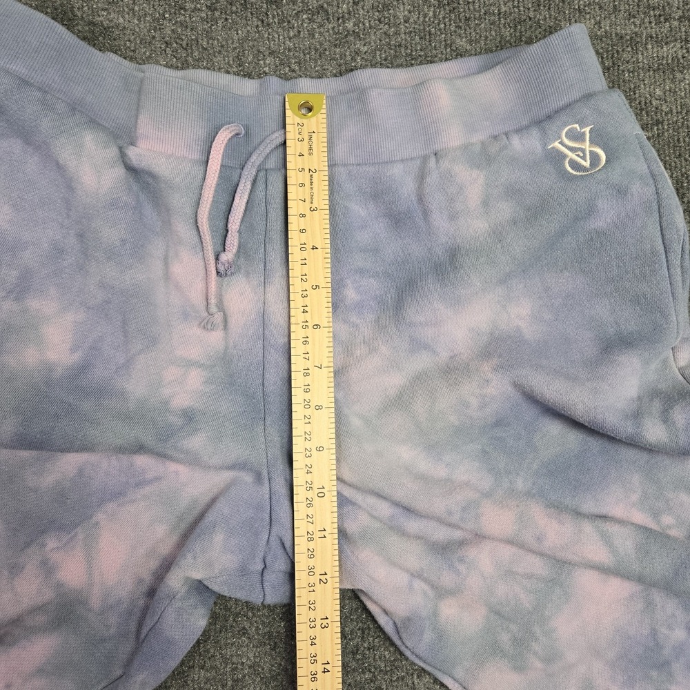 Victoria's Secret Fleece Mid Rise L Jogger Pants Blue/Pink Tie-Dye Cloud - Picture 3 of 10